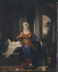 Mãe, observar, dela, criança